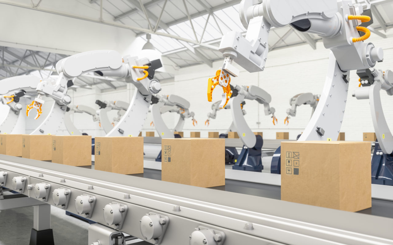 robotic arms working assembly line, future of delivery