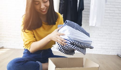 woman consolidating retail orders to save on shipping costs