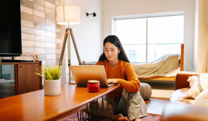 woman online shopping for fast moving consumer goods item