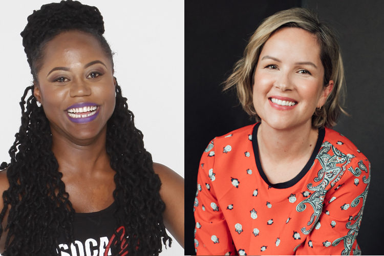 Four women entrepreneurs smiling in support of International Women's Day