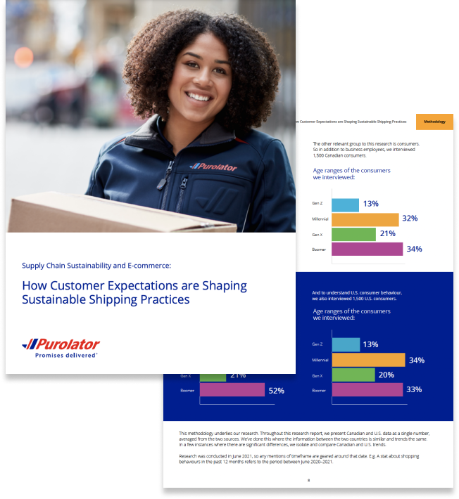 Purolator sustainable shipping research paper cover image