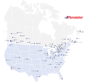Purolator freight distribution across north america