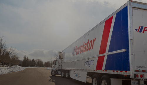 Purolator freight shipping truck