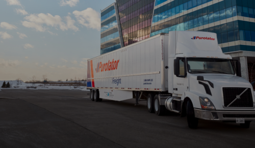 Purolator freight shipping truck