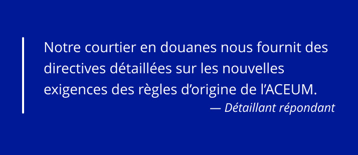 Citation d'un répondant du secteur du commerce de détail