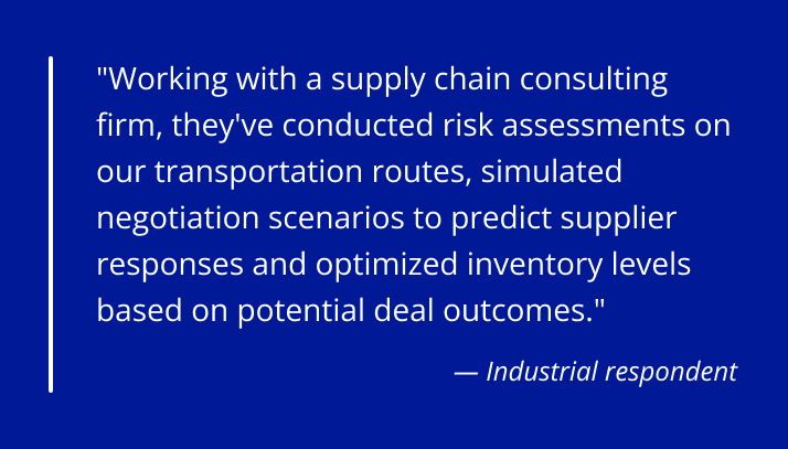 Quote from industrial respondent